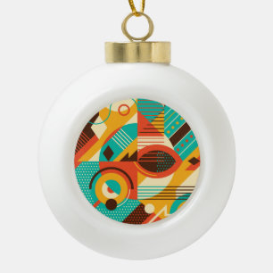 Farbiges geometrisches Retro: Vintage Abstraktion. Keramik Kugel-Ornament