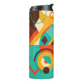 Farbiges geometrisches Retro: Vintage Abstraktion. Thermosbecher (Nach links gedreht)