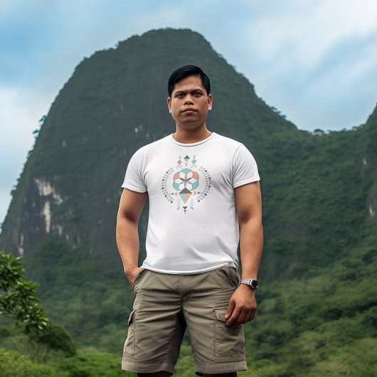 Farbiges geometrisches Stammettotem 2 T-Shirt