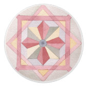 Farbiges geometrisches Wasserfarbmuster Keramikknauf (Vorderseite)