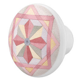 Farbiges geometrisches Wasserfarbmuster Keramikknauf