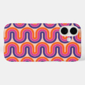 Farbiges geometrisches Wellendesign im Retro Case-Mate iPhone Hülle (Rückseite (Horizontal))