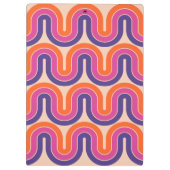 Farbiges geometrisches Wellendesign im Retro Klemmbrett (Rückseite)