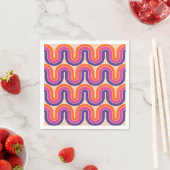 Farbiges geometrisches Wellendesign im Retro Serviette (Beispiel)