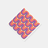 Farbiges geometrisches Wellendesign im Retro Serviette (Ecke)