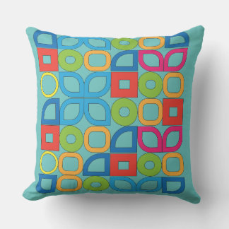 Farbiges geometrisches Wurfkissen im Mid-Century-M Kissen