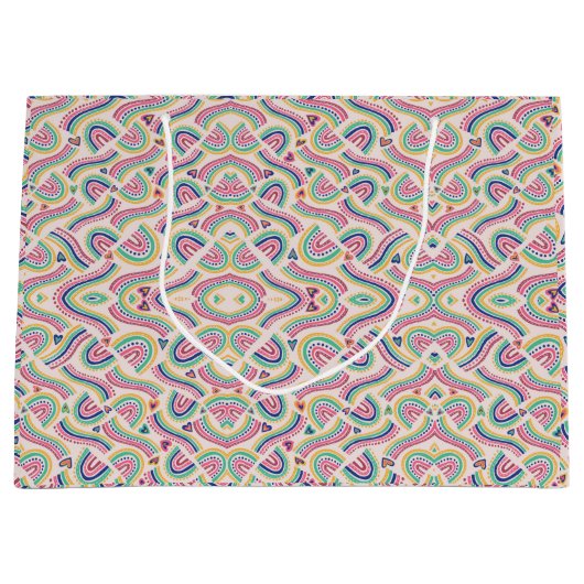 Farbiges Geschenktüte mit psychedelischem Muster (Vorderseite)