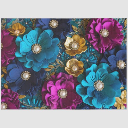 Farbiges Gewebe aus Blumengewebe, Tissue Seidenpapier (Vorderseite)