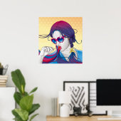 Farbiges Girl Poster (Heimbüro)