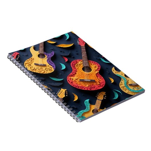 Farbiges Gitarrenmuster Notizblock (Rechte Seite)