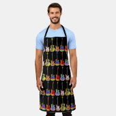 Farbiges Gitarrenmuster Schürze (Getragen)