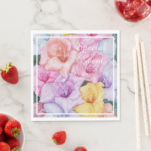 Farbiges Gladiola Blume Party Serviette (Beispiel)