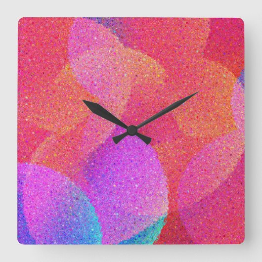 Farbiges Glas Quadratische Wanduhr (Vorderseite)