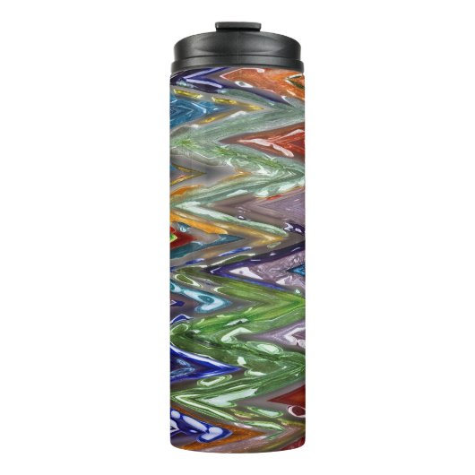Farbiges Glas Zigzag #6 - Thermosbecher (Vorderseite)