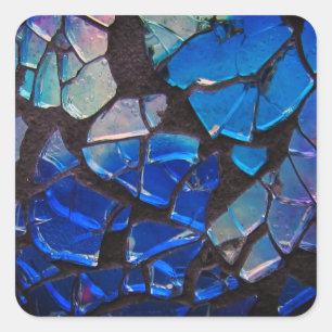 Farbiges Glasmosaik   Quadratischer Aufkleber