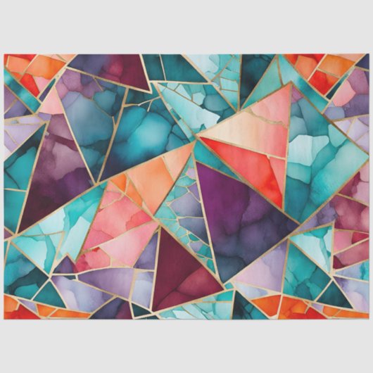 Farbiges Glasmosaikkunstpapier Seidenpapier (Vorderseite)