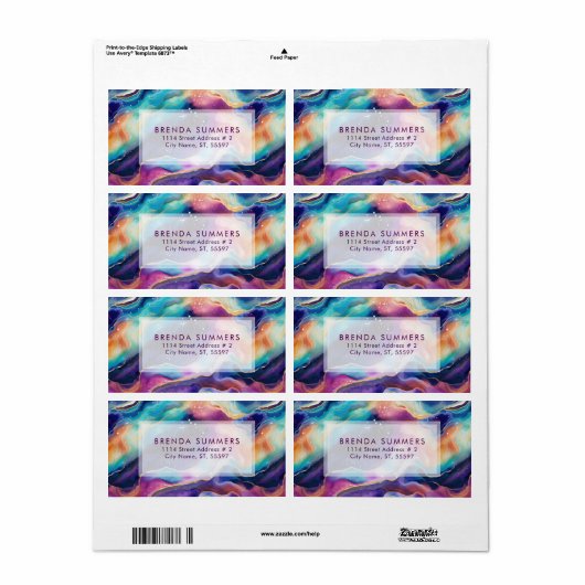 Farbiges Glittery Agate Textur Muster (Vorne)