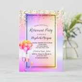 Farbiges Glitzer Glas, Balloons Party für das Ruhe Einladung (Stehend Vorderseite)