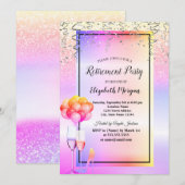 Farbiges Glitzer Glas, Balloons Party für das Ruhe Einladung (Vorne/Hinten)