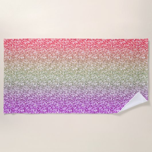 Farbiges Glitzer Muster Strandtuch (Vorderseite)