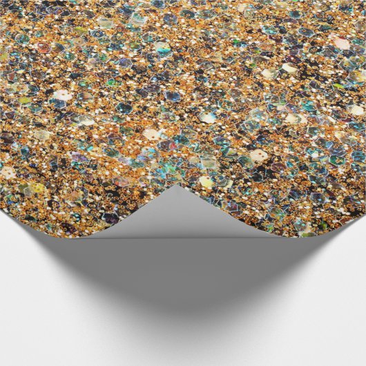 Farbiges Glitzer-Umschlagpapier Geschenkpapier (Ecke)