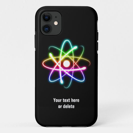 Farbiges Glow Atom Symbol Case-Mate iPhone Hülle (Rückseite)