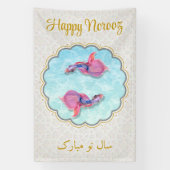 Farbiges Glück Norooz Mubarak Fisch Orientisches M Banner (Vertikal)