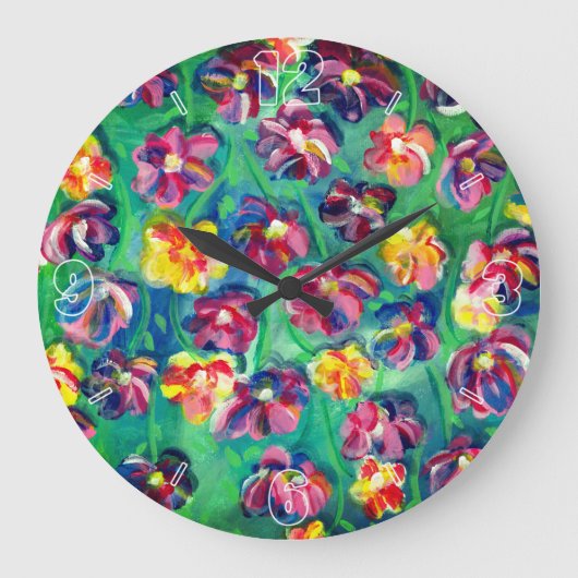 Farbiges, glückliches und originelles Kunstwerk de Große Wanduhr (Vorderseite)
