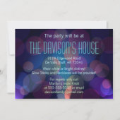 Farbiges Glühen in den dunklen Party Einladungen (Rückseite)