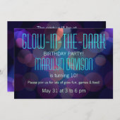 Farbiges Glühen in den dunklen Party Einladungen (Vorne/Hinten)