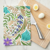 Farbiges goldenes Blumenmuster Geschirrtuch (Viertel Falte)