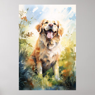 Farbiges goldenes Labrador Retriever Portrait Poster