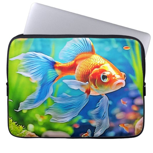 Farbiges Goldfish-Design Laptopschutzhülle (Vorderseite)
