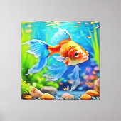 Farbiges Goldfish-Design Leinwanddruck (Vorderseite)