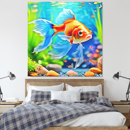 Farbiges Goldfish-Design Leinwanddruck (Insitu (Schlafzimmer))