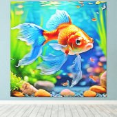 Farbiges Goldfish-Design Leinwanddruck (Insitu (Holzboden))