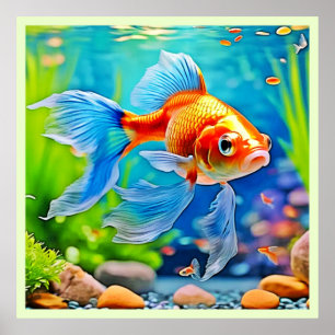Farbiges Goldfish-Design Poster