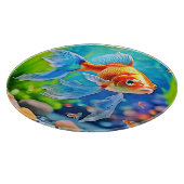 Farbiges Goldfish-Design Schneidebrett (Ecke)