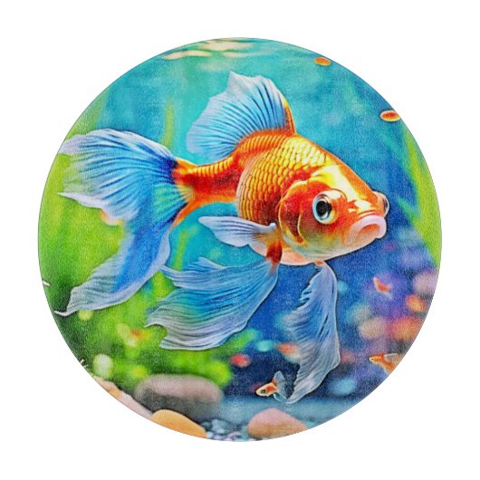 Farbiges Goldfish-Design Schneidebrett (Vorderseite)