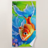 Farbiges Goldfish-Design Strandtuch (Vorderseite)