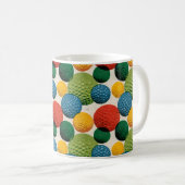 Farbiges Golfball-Muster Kaffeetasse (VorderseiteRechts)