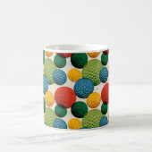 Farbiges Golfball-Muster Kaffeetasse (Mittel)
