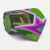 Farbiges Graffiti Abstract Design (Green) Necktie Krawatte (Gerollt)
