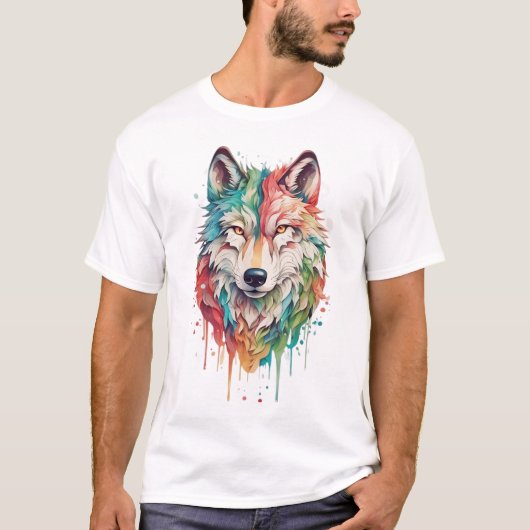 Farbiges Graffiti-Gemäldeteil T-Shirt (Vorderseite)