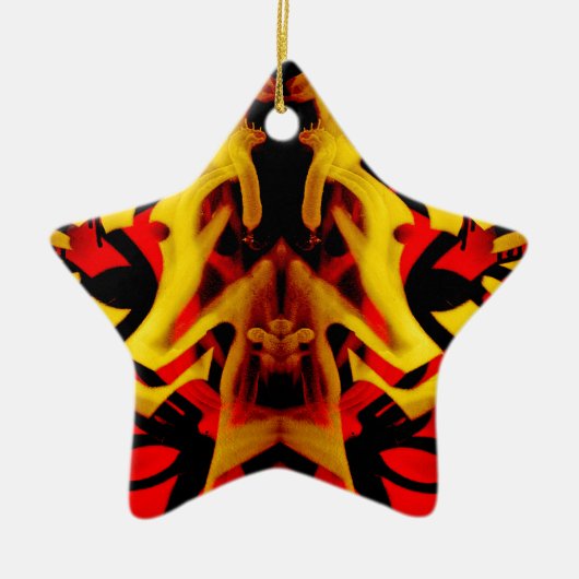 Farbiges Graffiti-Muster Keramikornament (Vorne)
