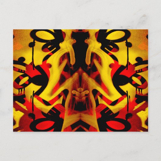 Farbiges Graffiti-Muster Postkarte (Vorderseite)