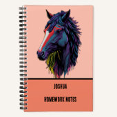 Farbiges Graffiti Pferd für Reitfreunde Notizblock (Vorderseite)