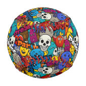 Farbiges Graffiti-Zeichen-Muster Baseball (Rückseite)