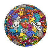 Farbiges Graffiti-Zeichen-Muster Baseball (Vorderseite Links)