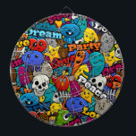 Farbiges Graffiti-Zeichen-Muster Dartscheibe<br><div class="desc">Die farbenfrohe Welt des Stadtlebens Graffiti kommt mit diesem Design ins Leben. Dieses Produkt,  das aus lustigen und süße Figuren und Typografie-Mottos wie Ruhe,  Liebe,  Party und Traum besteht,  ist das ideale Geschenk für Kunstliebhaber!</div>
